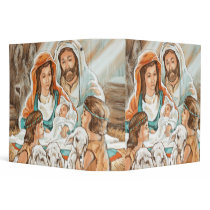 Nativity Painting with Little Shepherd Boys Binders