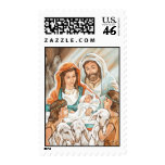Nativity Painting with Little Shepherd Boys Postage Stamp