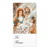 Nativity Painting with Shepherd Boys Gift Tags Custom Shipping Labels