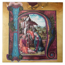 NATIVITY PARCHMENT MONOGRAM CERAMIC TILES