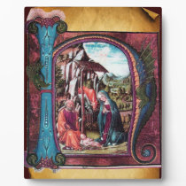 NATIVITY PARCHMENT MONOGRAM DISPLAY PLAQUES
