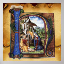 NATIVITY PARCHMENT MONOGRAM POSTERS