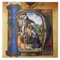 NATIVITY PARCHMENT MONOGRAM TILES