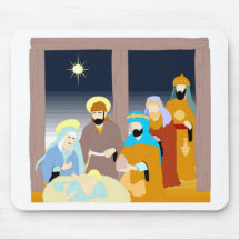 Nativity scene Christian artwork Mouse Pads