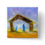 Nativity Scene Christmas buttons
