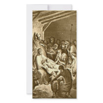 Nativity Scene Gifts for Christmas Photo Card Template
