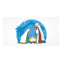 Nativity Scene Custom Photo Card