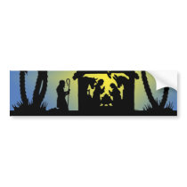 Nativity Silhouette Joy to the World Bumper Sticker