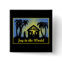 Nativity Silhouette Joy to the World Pins