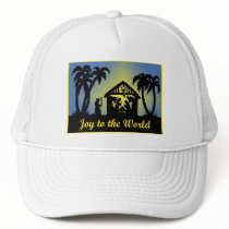 Nativity Silhouette Joy to the World Trucker Hats