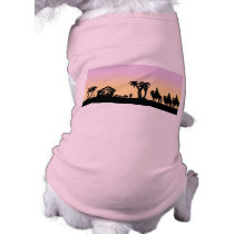 Nativity Silhouette Wise Men on the Horizon Dog Tee Shirt