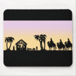 Nativity Silhouette Wise Men on the Horizon Mouse Pads