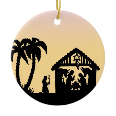 Nativity Silhouette Wise Men on the Horizon Ornament