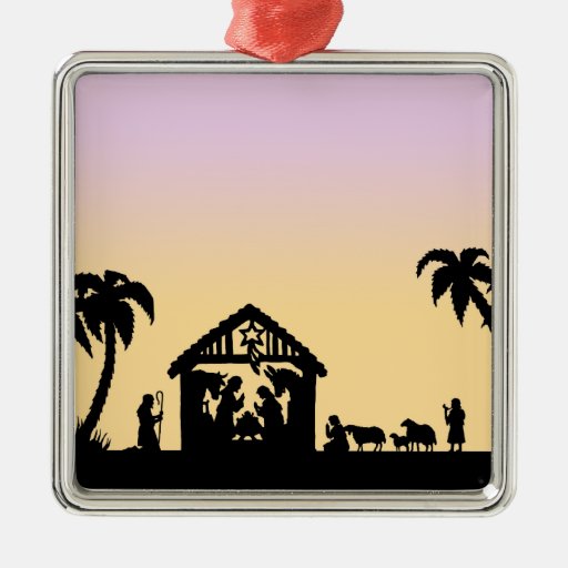 Nativity Silhouette Wise Men on the Horizon Christmas Ornaments