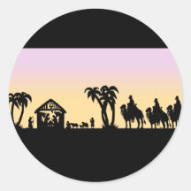 Nativity Silhouette Wise Men on the Horizon Sticker