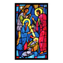 Nativity Stained Glass Christmas posters