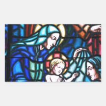 Nativity stained glass window stickers