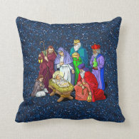 nativity throw pillow