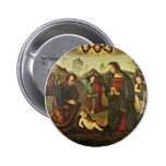 Nativity Tondo By Perugino Pietro (Best Quality) Pinback Button