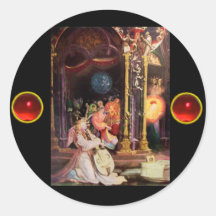 NATIVITY WITH ANGELS - MAGIC OF CHRISTMAS ROUND STICKER