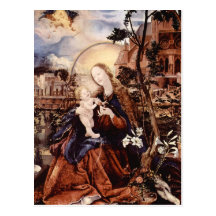 NATIVITY WITH WHITE LILLES - MAGIC OF CHRISTMAS POST CARDS
