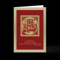 Nativity Woodcut Christmas Card