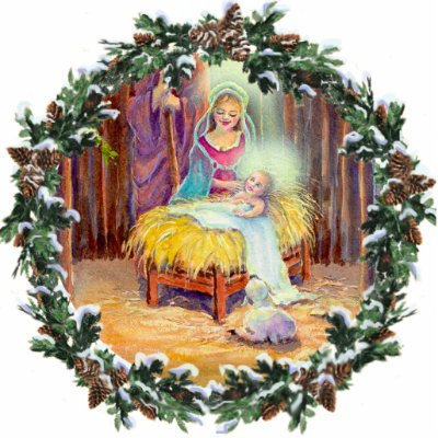 NATIVITY & WREATH by SHARON SHARPE Acrylic Cut Outs by sharonsharpe