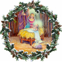 NATIVITY & WREATH by SHARON SHARPE photo sculptures