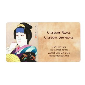 Natori Shunsen New Kabuki Portraits - Yaegiri Shipping Label