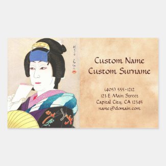 Natori Shunsen New Kabuki Portraits - Yaegiri Rectangular Sticker