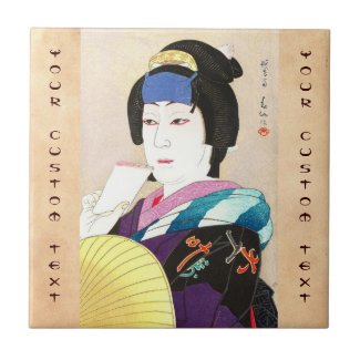 Natori Shunsen New Kabuki Portraits - Yaegiri Tiles