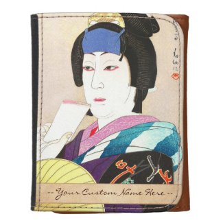 Natori Shunsen New Kabuki Portraits - Yaegiri Leather Tri-fold Wallet
