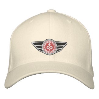 Natural ball-cap with red embroidered MCR logo embroideredhat