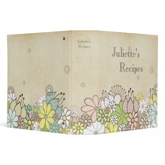 Natural Blossoms Personalized Recipe Book Binder