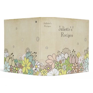 Natural Blossoms Recipe Book Binder binder