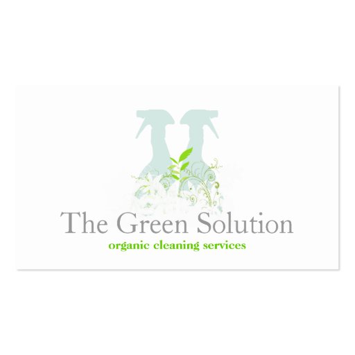 Natural Cleaning Service Business Cards (front side)