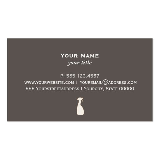Natural Cleaning Service Business Cards (back side)