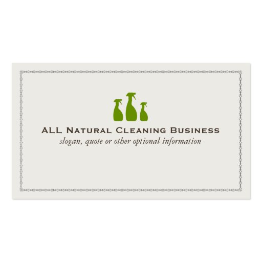 Natural Cleaning Service Business Cards (front side)