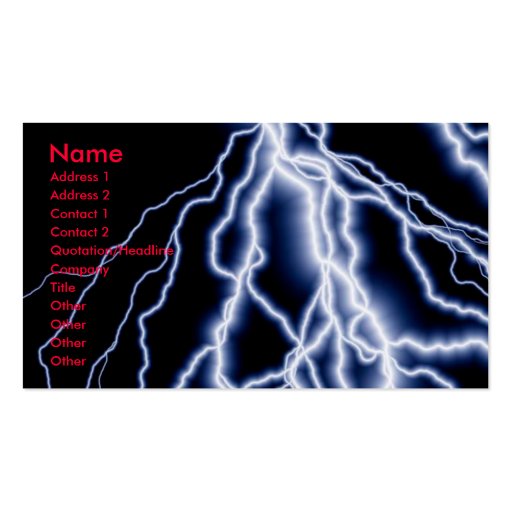 Natural Disasters lightning cards business Business Cards (front side)