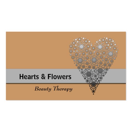 Natural Flower Heart Trendy Custom Business Cards (front side)