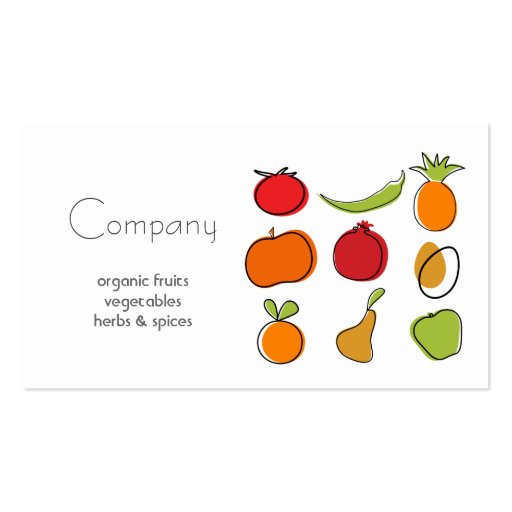 Natural Food Store Business Card (front side)