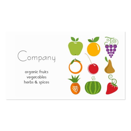 Natural Food Store Business Card