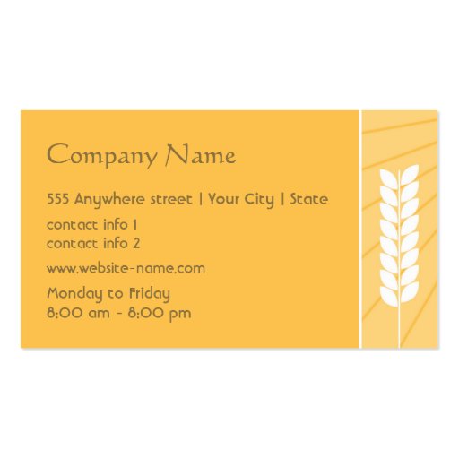 Natural Food Store Business Card (back side)