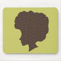 Natural 'Fro Mouse Pads