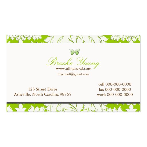 Natural Green Business Card Template (back side)