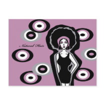illustrations, soul, funk, music, female, hip, hop, hiphop, retro, girl, cute, funny, art, street, 70s, 80s, foxxy, diva, afro, hop hip, pop, natural hair, graphic, design, hip hop, sista, Postcard with custom graphic design