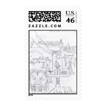 Natural handwritten art  of Expression Postage Stamp
