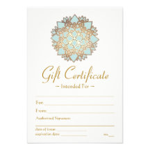 Natural Health Spa Lotus Flower Gift Certificate Personalized Invitation