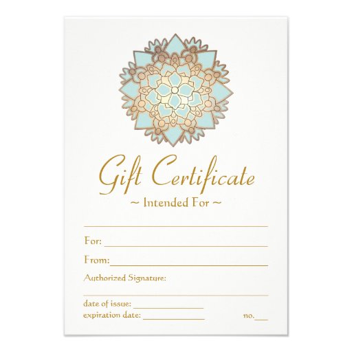 Natural Health Spa Lotus Flower Gift Certificate Personalized Invitation