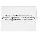 Natural Liberty Oliver Cromwell Quote 1654 Greeting Cards